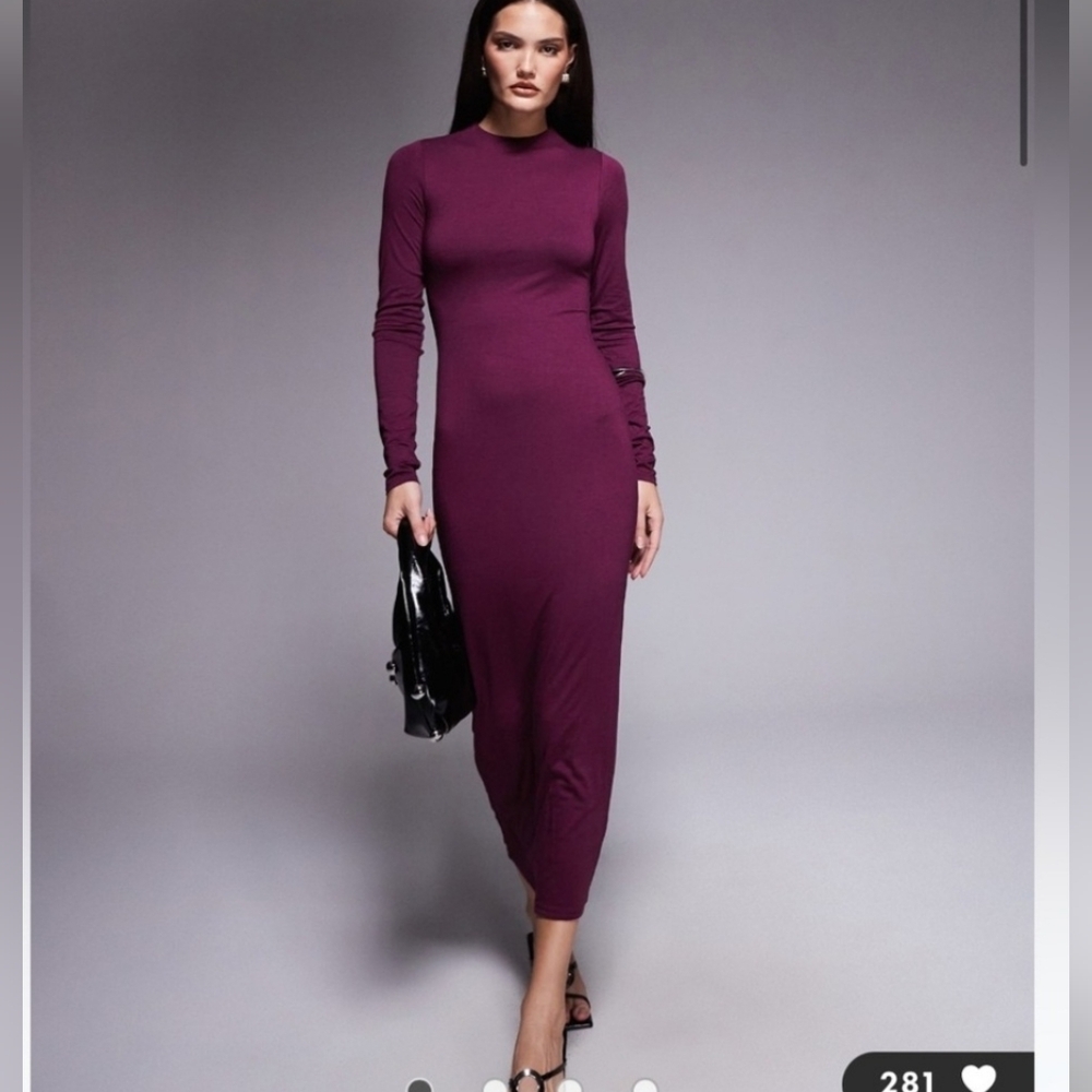 Afrm Juniper Long Sleeve Maxi Dress Small